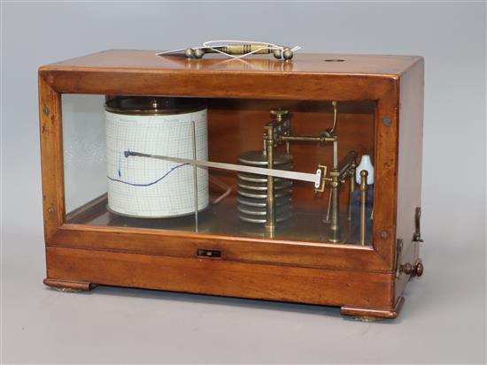 A Short & Mason barograph in mahogany case, No. 127, W 32cm